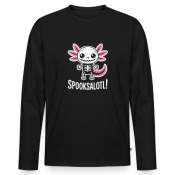 Süßes Spuk-Skelett mit Flügeln - Männer Premium Bio Langarmshirt - Schwarz - Vorne - Nico (187cm)