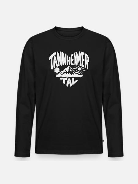 Tannheimer Tal Berglandschaft - Männer Premium Bio Langarmshirt - Schwarz