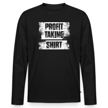 Prise de profits en bourse Trader en bourse - T-shirt manches longues Premium bio Homme - noir - Devant - Nico (187cm)