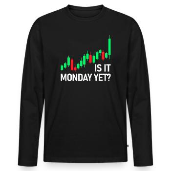 Is it monday yet? Stock Market Exchange Trader - Men's Premium Organic Long Sleeve Shirt - black - Front - Nico (187cm)