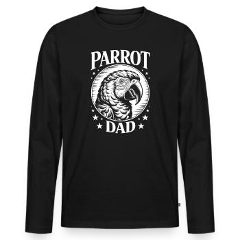 Parrot Sayings Parrot Funny Parrot Gift - Men's Premium Organic Long Sleeve Shirt - black - Front - Nico (187cm)