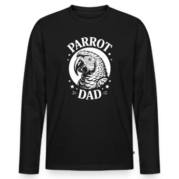 Parrot Sayings Parrot Funny Parrot Gift - Men's Premium Organic Long Sleeve Shirt - black - Front - Nico (187cm)