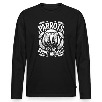 Parrot Sayings Parrot Funny Parrot Gift - Men's Premium Organic Long Sleeve Shirt - black - Front - Nico (187cm)