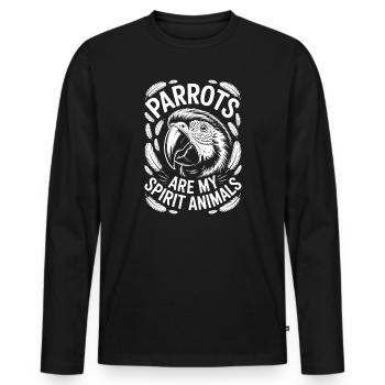 Parrot Sayings Parrot Funny Parrot Gift - Men's Premium Organic Long Sleeve Shirt - black - Front - Nico (187cm)