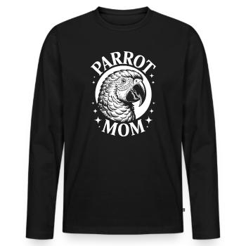 Parrot Sayings Parrot Funny Parrot Gift - Men's Premium Organic Long Sleeve Shirt - black - Front - Nico (187cm)