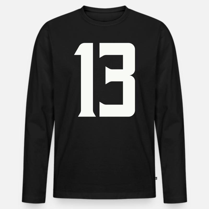 13 - Männer Premium Bio Langarmshirt - Schwarz