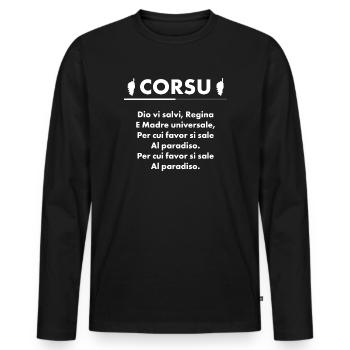Corsu Dio Vi Salvi Regina E Madre Universale Pe... - T-shirt manches longues Premium bio Homme - noir - Devant - Nico (187cm)
