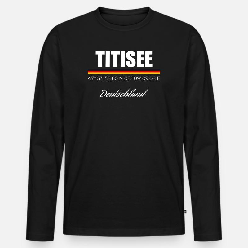Titisee - Männer Premium Bio Langarmshirt - Schwarz
