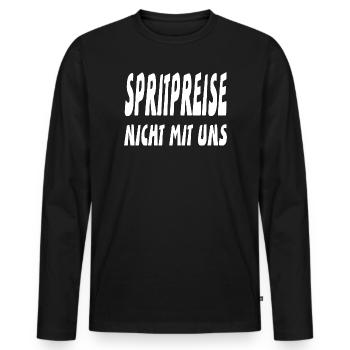 Benzin - Männer Premium Bio Langarmshirt - Schwarz - Vorne - Nico (187cm)
