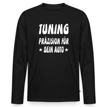 Tuning - Männer Premium Bio Langarmshirt - Schwarz - Vorne - Nico (187cm)