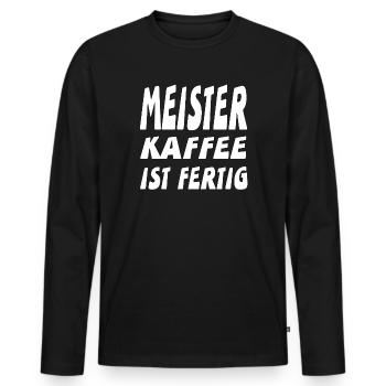 Meister - Männer Premium Bio Langarmshirt - Schwarz - Vorne - Nico (187cm)