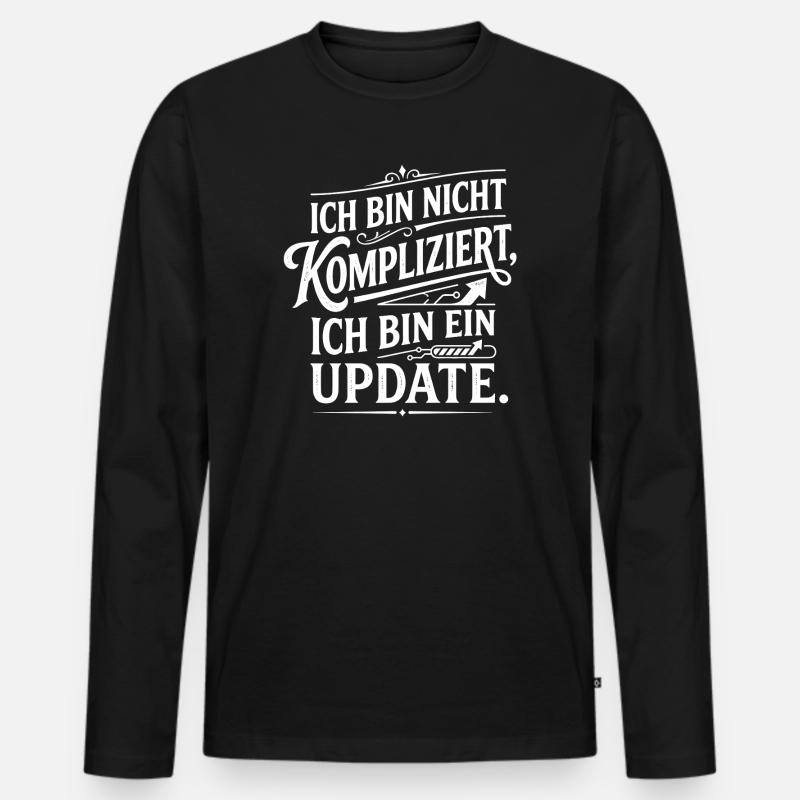 Ich bin ein Update nicht kompliziert - Männer Premium Bio Langarmshirt - Schwarz