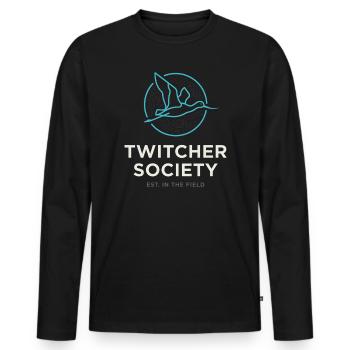 Observation des oiseaux de la Twitcher Society Birdwatching Avocet - T-shirt manches longues Premium bio Homme - noir - Devant - Nico (187cm)