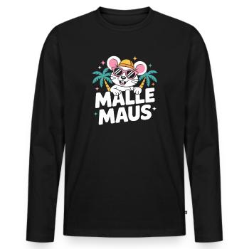 Mallemaus JGA Frauen Mallorca Fan Party Malle Maus - Männer Premium Bio Langarmshirt - Schwarz - Vorne - Nico (187cm)