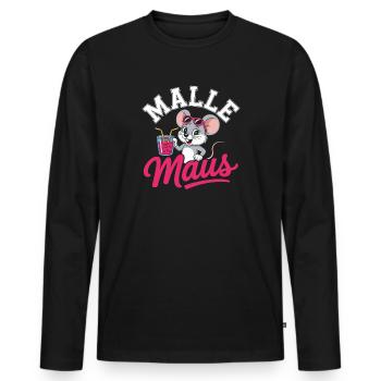 Mallemaus JGA Frauen Mallorca Fan Party Malle Maus - Männer Premium Bio Langarmshirt - Schwarz - Vorne - Nico (187cm)