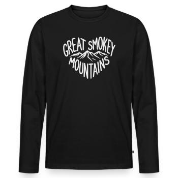 Great Smoky Mountains Herz - Männer Premium Bio Langarmshirt - Schwarz - Vorne - Nico (187cm)