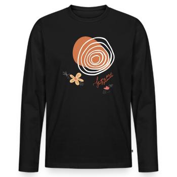 Flowers and Circles - Men's Premium Organic Long Sleeve Shirt - black - Front - Nico (187cm)