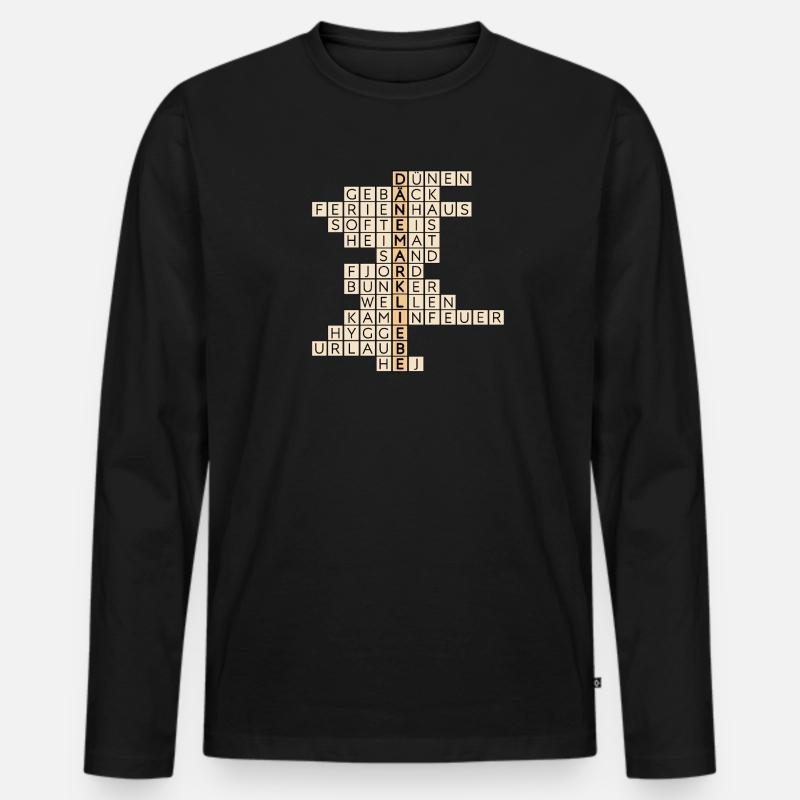 Kreuzworträtsel Dänemark - Männer Premium Bio Langarmshirt - Schwarz