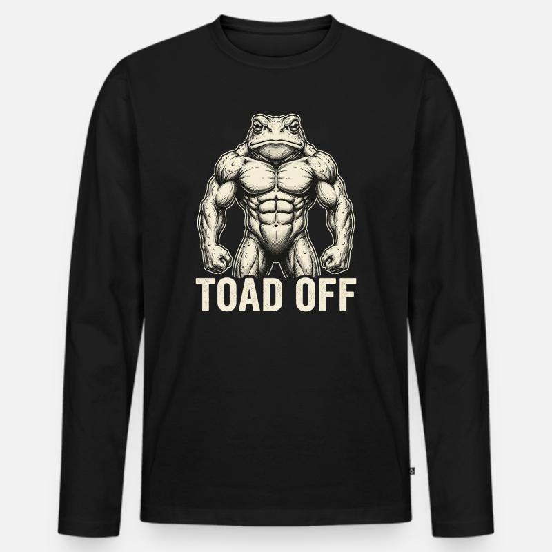 Toad Off Internet Meme Frog - Männer Premium Bio Langarmshirt - Schwarz