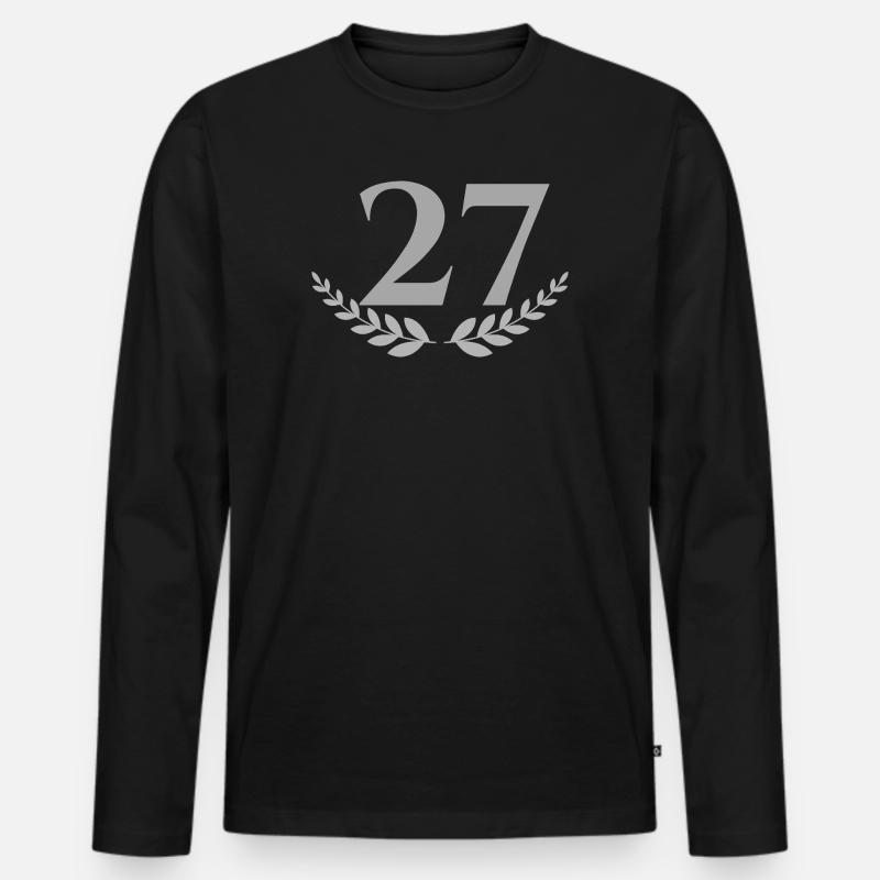 27 - Männer Premium Bio Langarmshirt - Schwarz