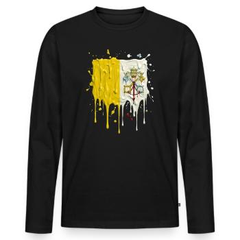 La séparation jaune-blanche du Vatican - T-shirt manches longues Premium bio Homme - noir - Devant - Nico (187cm)