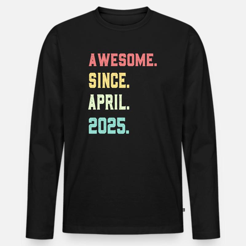 Großartig seit April 2025 - Männer Premium Bio Langarmshirt - Schwarz