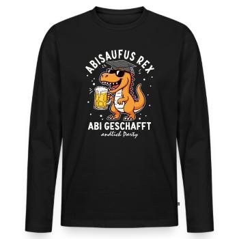 Lustiges Abi Geschafft Abisaufus Rex Abitur Party - Männer Premium Bio Langarmshirt - Schwarz - Vorne - Nico (187cm)