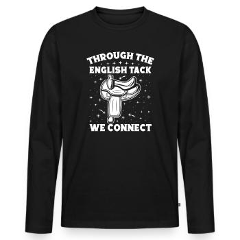 Hobby Horse Rider English Track We Connect - Männer Premium Bio Langarmshirt - Schwarz - Vorne - Nico (187cm)