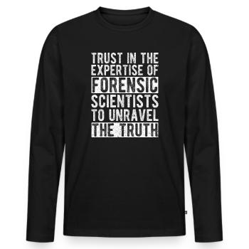 Forensic Analyst Unravel The Truth Squad Crime Lab - Männer Premium Bio Langarmshirt - Schwarz - Vorne - Nico (187cm)