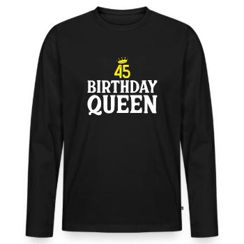 45. Geburtstagsgeschenke - Männer Premium Bio Langarmshirt - Schwarz - Vorne - Nico (187cm)
