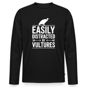 Vulture Sayings Vulture Funny Vulture Gift - Men's Premium Organic Long Sleeve Shirt - black - Front - Nico (187cm)