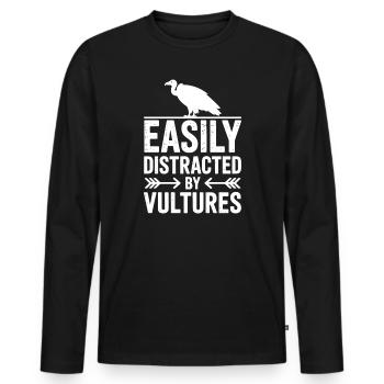 Vulture Sayings Vulture Funny Vulture Gift - Men's Premium Organic Long Sleeve Shirt - black - Front - Nico (187cm)