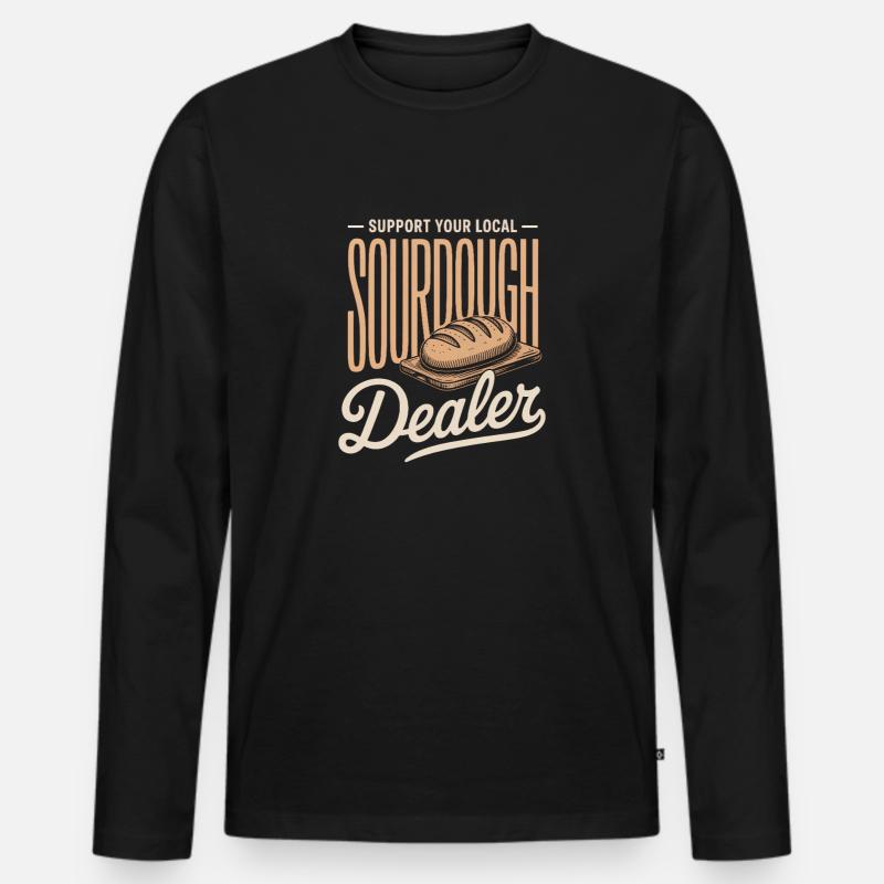 Lokaler Sauerteighändler - Männer Premium Bio Langarmshirt - Schwarz