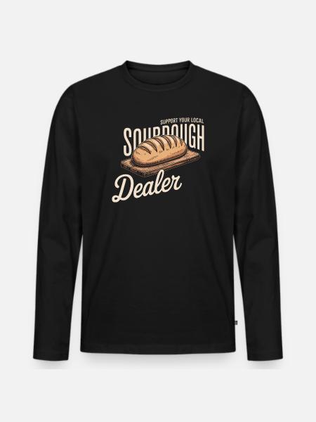 Lokales Logo des Sauerteighändlers - Männer Premium Bio Langarmshirt - Schwarz
