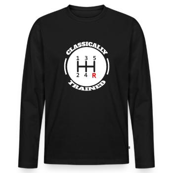 Passionné de voitures manuelles - Vitesses manuelles pour la manuelle C - T-shirt manches longues Premium bio Homme - noir - Devant - Nico (187cm)