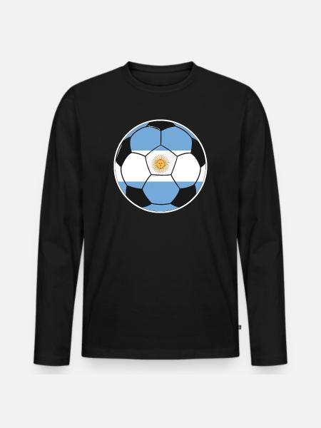 Fußball – Team Argentinien - Männer Premium Bio Langarmshirt - Schwarz