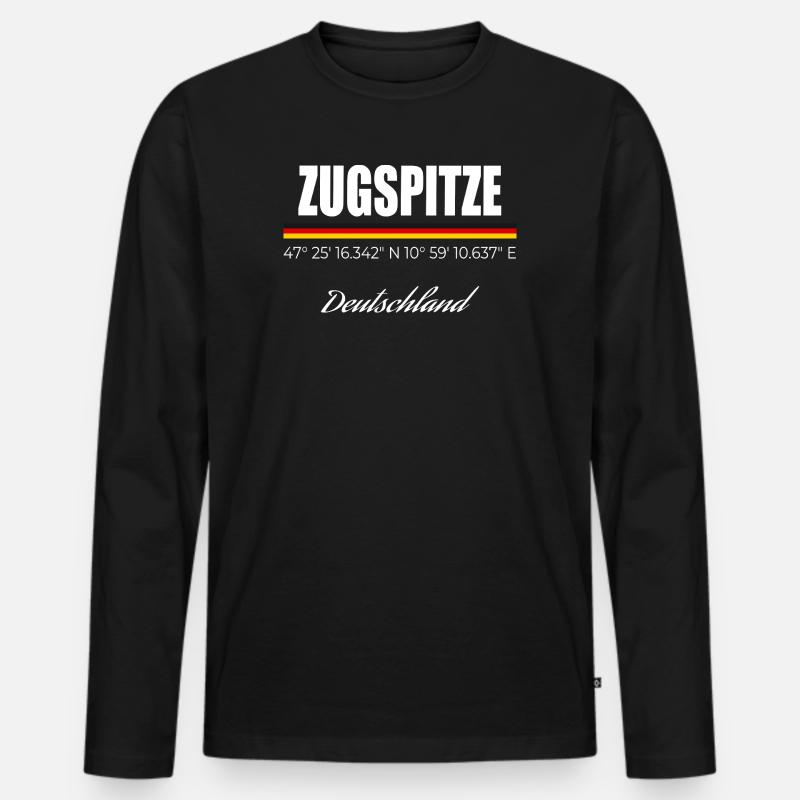 Zugspitze - Männer Premium Bio Langarmshirt - Schwarz
