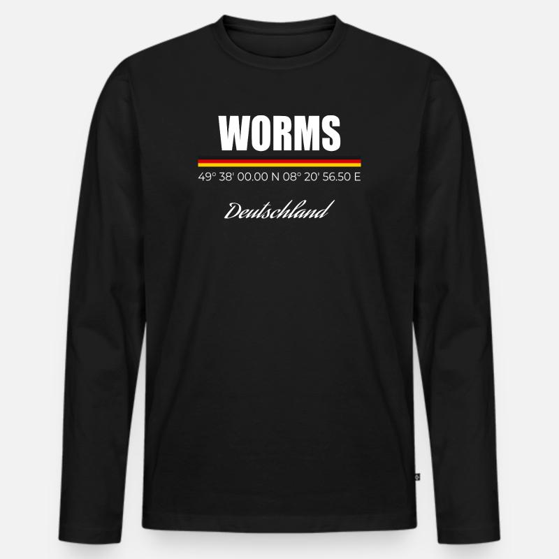 Worms - Männer Premium Bio Langarmshirt - Schwarz
