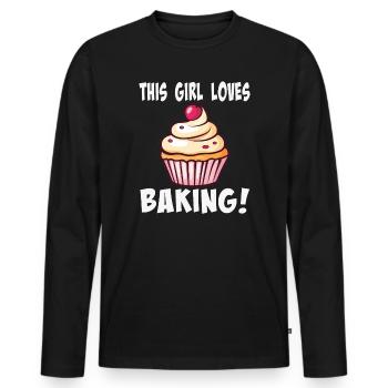 Kuchenliebhaberin Zimt Cupcake - Männer Premium Bio Langarmshirt - Schwarz - Vorne - Nico (187cm)