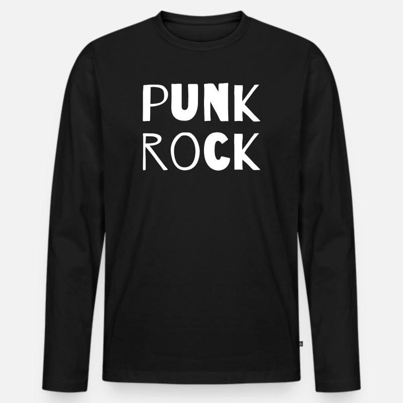 Punkrock Mutige Typografie - Männer Premium Bio Langarmshirt - Schwarz