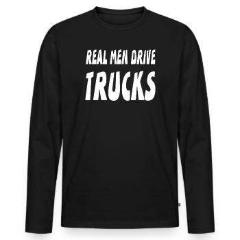 camion - T-shirt manches longues Premium bio Homme - noir - Devant - Nico (187cm)