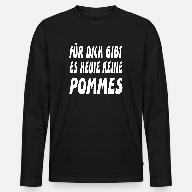 Pommes - Männer Premium Bio Langarmshirt - Schwarz