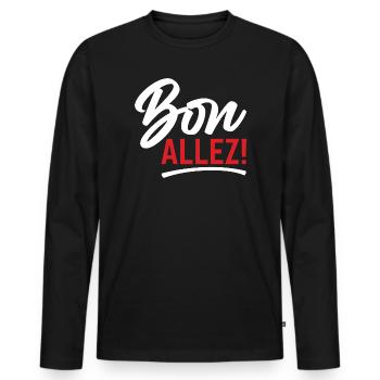Bon Allez Humour Français Résignation - T-shirt manches longues Premium bio Homme - noir - Devant - Nico (187cm)