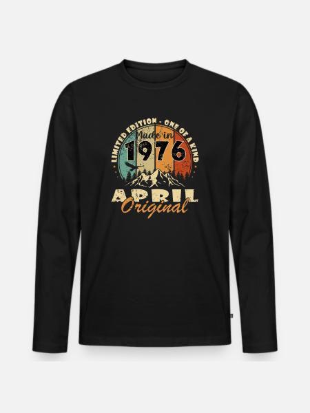 Jubilee year April 1976 - Men's Premium Organic Long Sleeve Shirt - black
