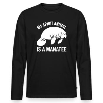 Manatee Spirit Tier - T-shirt manches longues Premium bio Homme - noir - Devant - Nico (187cm)