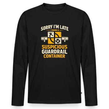 Too late because of geocaching - Men's Premium Organic Long Sleeve Shirt - black - Front - Nico (187cm)