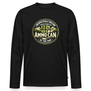Nur mit Cache am Ziel | Geocaching Humor - Männer Premium Bio Langarmshirt - Schwarz - Vorne - Nico (187cm)