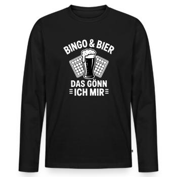 Bingo Player Bingo & Bier Das Gönn Ich Mir Bingo - Männer Premium Bio Langarmshirt - Schwarz - Vorne - Nico (187cm)