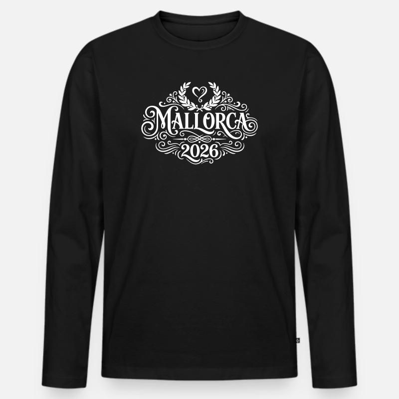 Mallorca 2026 - Männer Premium Bio Langarmshirt - Schwarz
