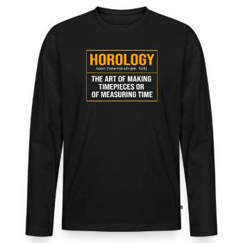 Uhr Uhrwerk - Männer Premium Bio Langarmshirt - Schwarz - Vorne - Nico (187cm)